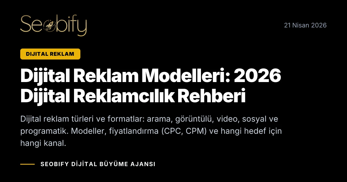 Dijital reklam modellerini ve farklı reklam formatlarını gösteren karşılaştırmalı görsel