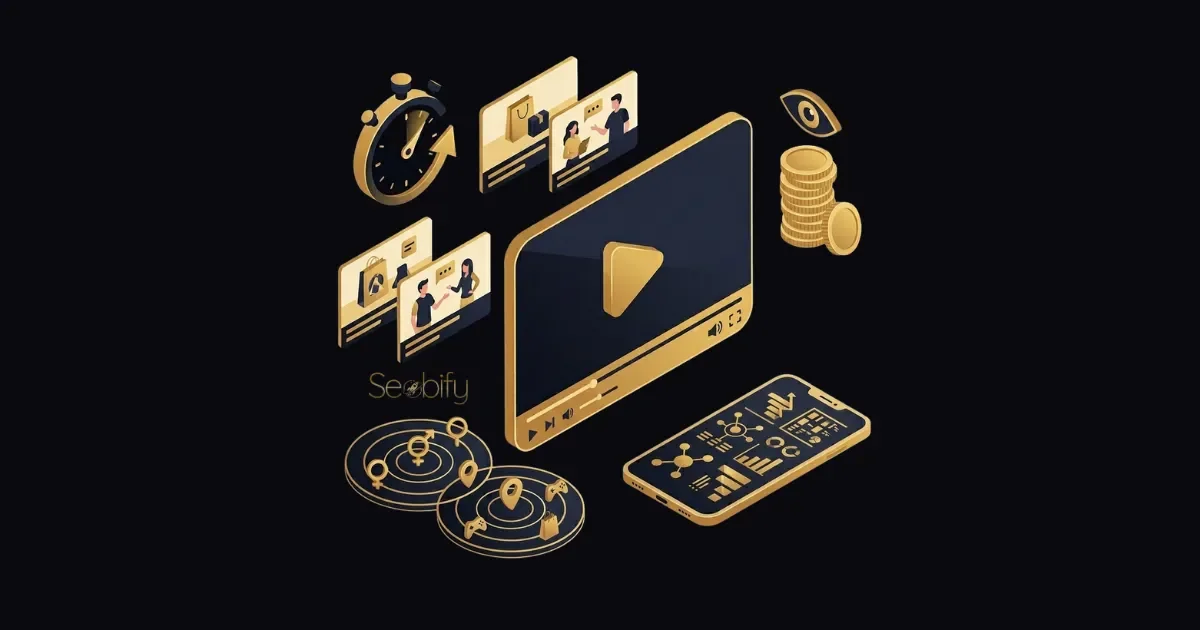 YouTube reklam kampanyası sürecini gösteren, video formatları ve hedefleme stratejileri illüstrasyonu